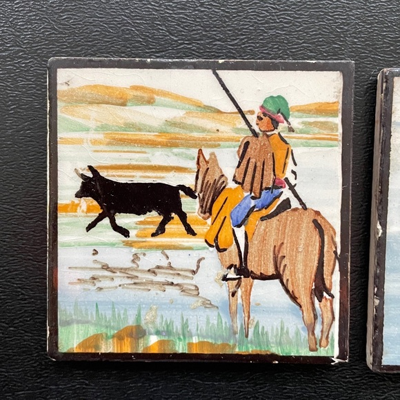 3 Vintage tiles. 3 Aleluia Aveiro hand painted. Portugal. - Picture 3 of 9